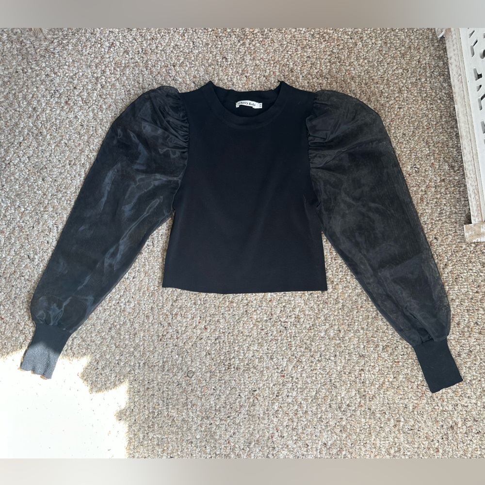 Cherry Koko - Black Puff Sleeve Top